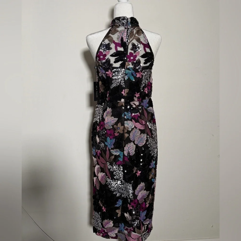 Elie Tahari Alana Embellished Sequin Dress Evening Dress Cocktail Event Party - Picture 7 of 10